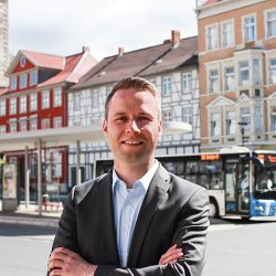 Dennis Berger am Kornmarkt in Wolfenbüttel - Mobilität die uns weiter bringt